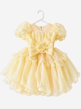 Babygirl birthday dress butter yellow